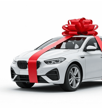 car with bow new