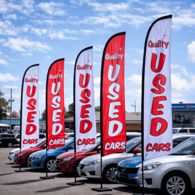 Used Cars & Vehicle Type Swooper Flags (Wingtips)