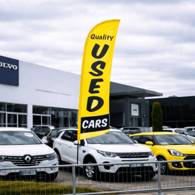 "QUC" (Quality Used Cars) Swooper Flags (Wingtips)